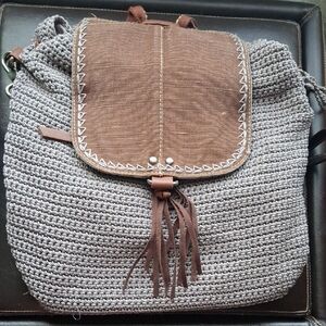 THE SAK KNIT. Brown and Gray Backpack